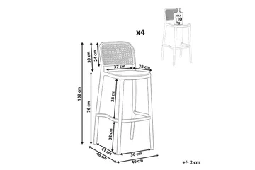 Barstol sett av 4 Plose - Hagemøbler & utemiljø - Stoler & Lenestoler - Barstoler utendørs