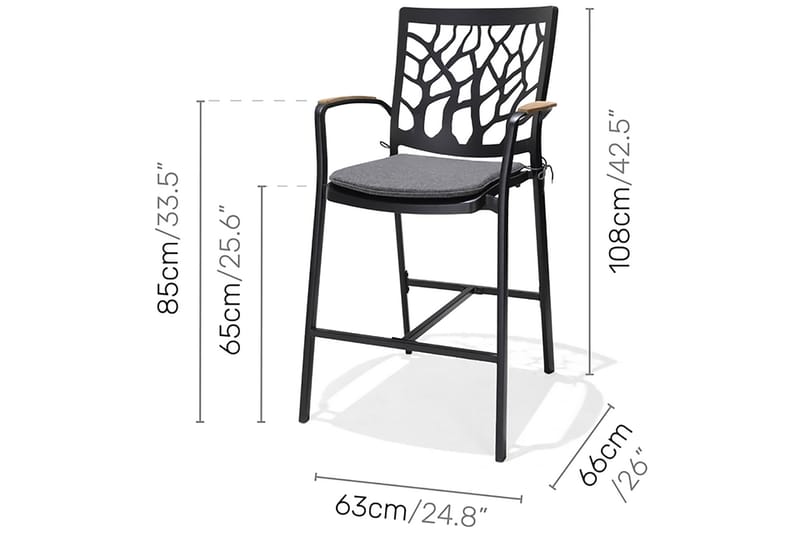 Barstol Portals - Svart - Barstoler utendørs