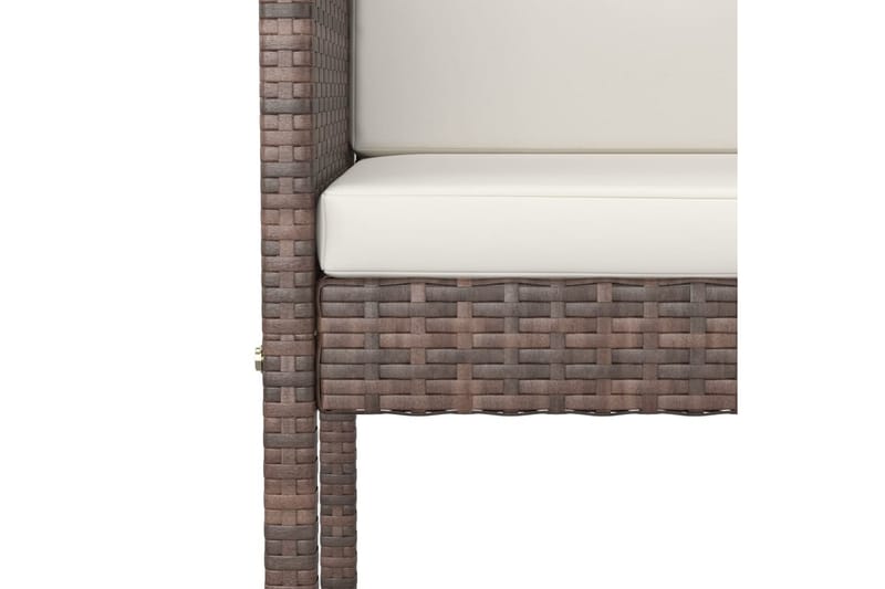 Barstoler med puter 4 stk brun polyrotting - Brun - Barstoler utendørs
