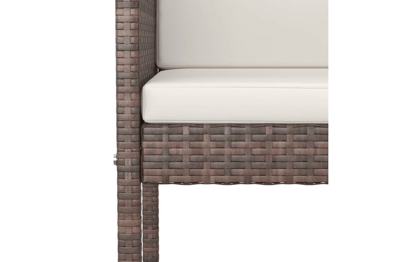 Barstoler med puter 2 stk brun polyrotting - Brun - Barstoler utendørs