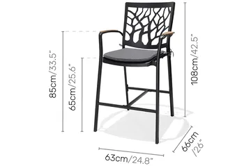 Portals Barstol - Svart - Hagemøbler & utemiljø - Stoler & Lenestoler - Barstoler utendørs
