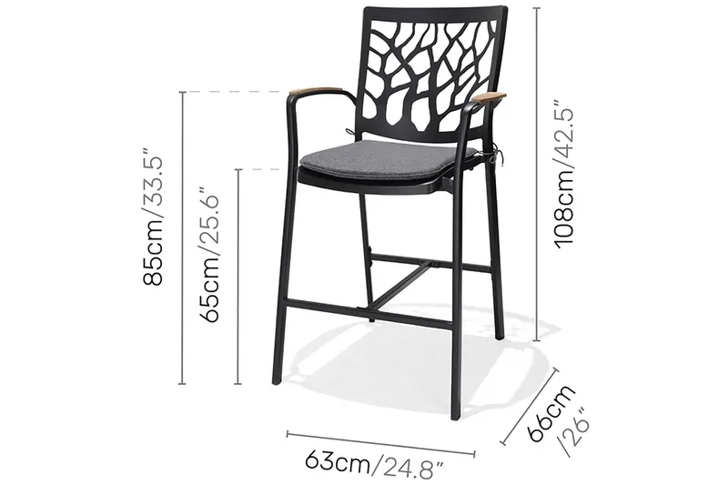 Portals Barstol - Svart - Hagemøbler & utemiljø - Stoler & Lenestoler - Barstoler utendørs