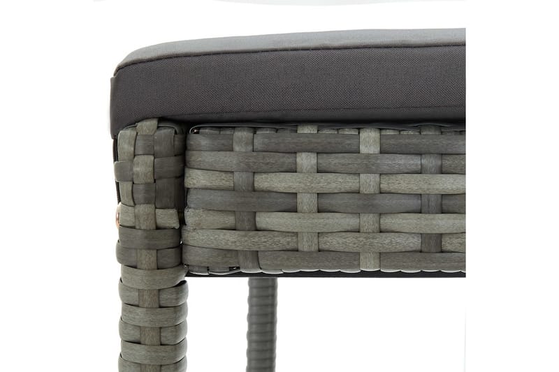Utendørs barstoler med puter 2 stk grå polyrotting - Grå - Barstoler utendørs