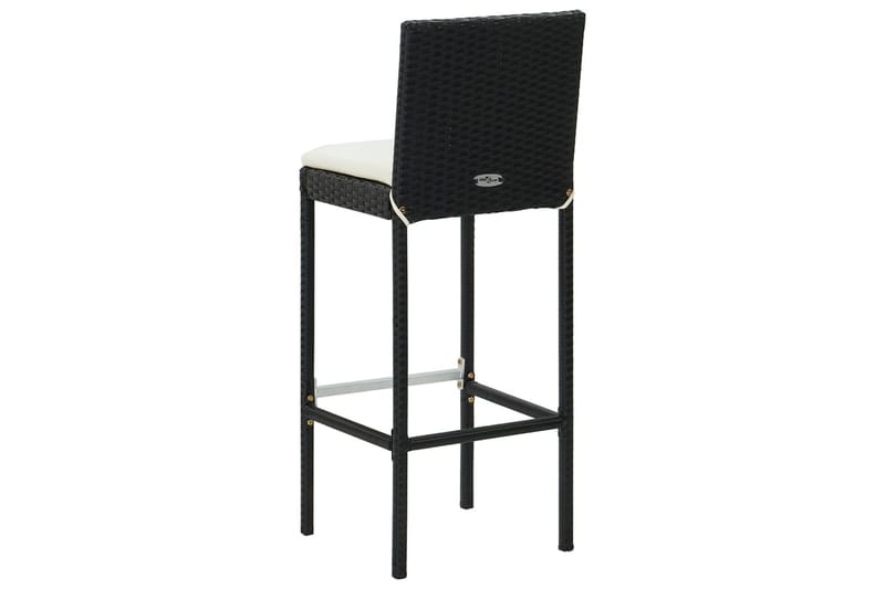 Utendørs barstoler med puter 4 stk svart polyrotting - Svart - Barstoler utendørs