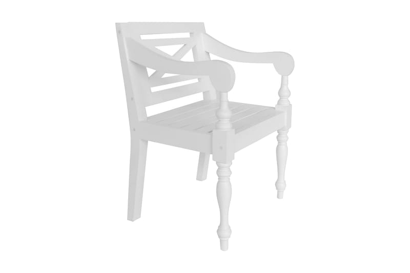 Batavia stoler 2 stk hvit heltre mahogni - Hvit - Loungestol utendørs - Utelenestoler