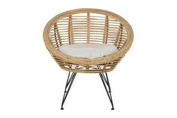 Carman Utelenestol 2 st - Natur/Sort/Beige - Hagemøbler & utemiljø - Stoler & Lenestoler - Utelenestoler