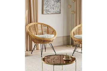 Carman Utelenestol 2 st - Natur/Sort/Beige - Hagemøbler & utemiljø - Stoler & Lenestoler - Utelenestoler