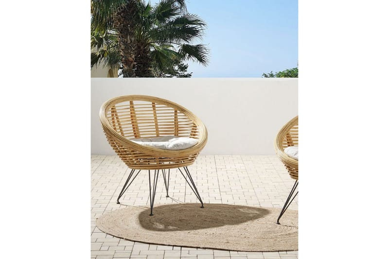 Carman Utelenestol 2 st - Natur/Sort/Beige - Hagemøbler & utemiljø - Stoler & Lenestoler - Utelenestoler