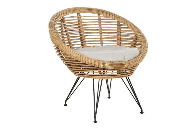 Carman Utelenestol 2 st, Natur/Sort/Beige