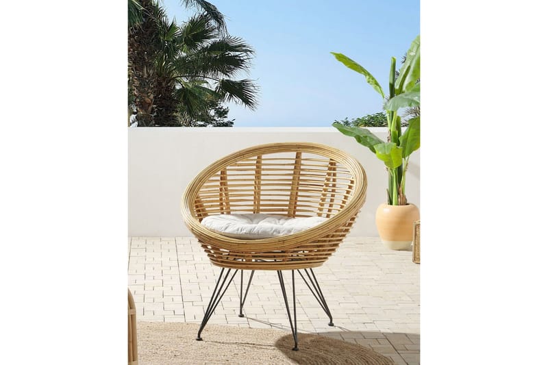 Carman Utelenestol - Natur/Sort/Beige - Hagemøbler & utemiljø - Stoler & Lenestoler - Utelenestoler