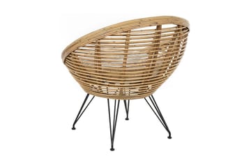 Carman Utelenestol - Natur/Sort/Beige - Hagemøbler & utemiljø - Stoler & Lenestoler - Utelenestoler