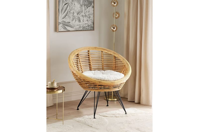 Carman Utelenestol - Natur/Sort/Beige - Hagemøbler & utemiljø - Stoler & Lenestoler - Utelenestoler