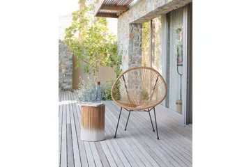 Cayaco Utelenestol - Natur/Beige/Sort - Hagemøbler & utemiljø - Stoler & Lenestoler - Utelenestoler