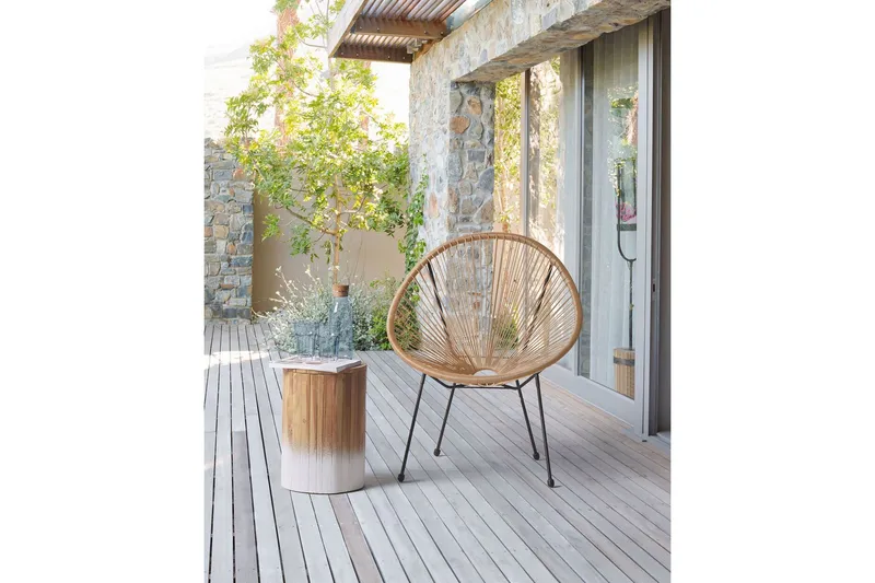 Cayaco Utelenestol - Natur/Beige/Sort - Hagemøbler & utemiljø - Stoler & Lenestoler - Utelenestoler