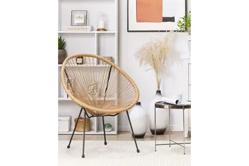 Cayaco Utelenestol - Natur/Beige/Sort - Hagemøbler & utemiljø - Stoler & Lenestoler - Utelenestoler