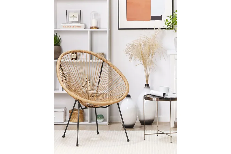 Cayaco Utelenestol - Natur/Beige/Sort - Hagemøbler & utemiljø - Stoler & Lenestoler - Utelenestoler