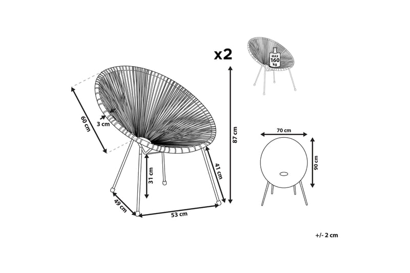 Cayaco Utelenestol - Oransje/Svart - Hagemøbler & utemiljø - Stoler & Lenestoler - Utelenestoler