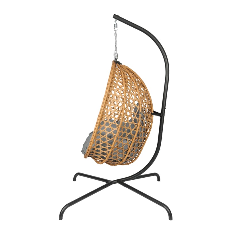 Etna hengestol med stativ for utendørsbruk – eggstol i kunstrotting - Brun - Hagemøbler & utemiljø - Stoler & Lenestoler - Hengestoler