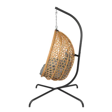 Etna hengestol med stativ for utendørsbruk – eggstol i kunstrotting - Brun - Hagemøbler & utemiljø - Stoler & Lenestoler - Hengestoler