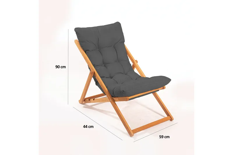 Gardellis Solstol 42x43 cm - Grå/Natur - Hagemøbler & utemiljø - Stoler & Lenestoler - Solstoler