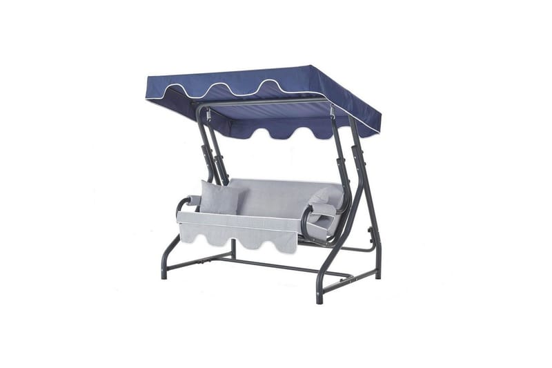 Hage dobbelsvingstol Laziuki (170 x 165 x 110 cm) Lys Grå / Blå, Lys Grå / Blå