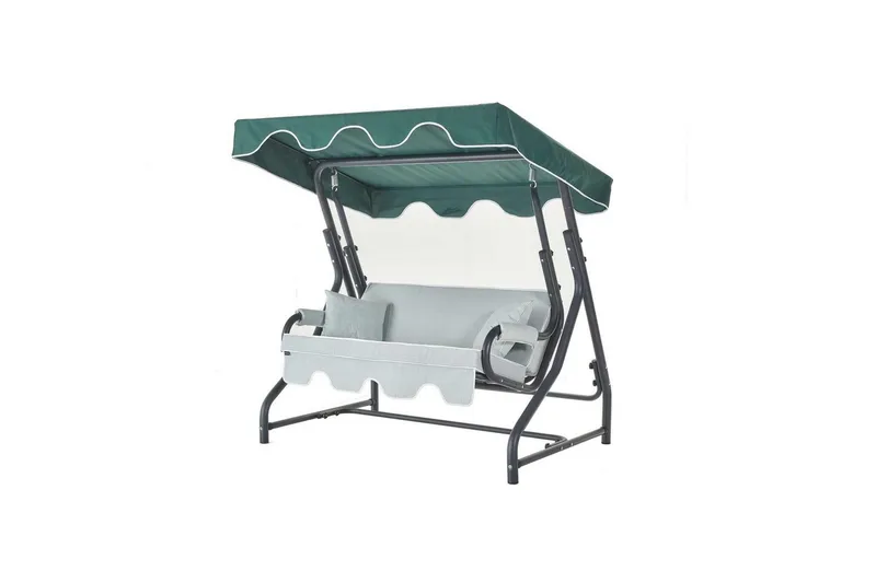 Hage dobbelsvingstol Laziuki (170 x 165 x 110 cm) Lys Grågrønn, Lys Grågrønn