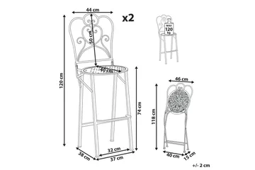 Hagebarstoler sett med 2 Trieste - Hagemøbler & utemiljø - Stoler & Lenestoler - Barstoler utendørs