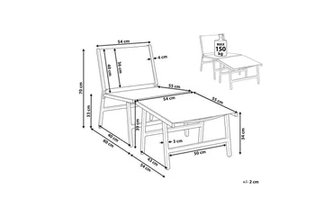 Hagestol Marceddi - Beige, hvit - Hagemøbler & utemiljø - Stoler & Lenestoler - Utelenestoler