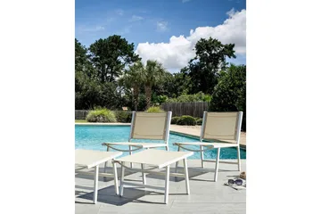 Hagestol Marceddi - Beige, hvit - Hagemøbler & utemiljø - Stoler & Lenestoler - Utelenestoler