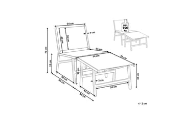Hagestol Marceddi - Beige, svart - Hagemøbler & utemiljø - Stoler & Lenestoler - Utelenestoler