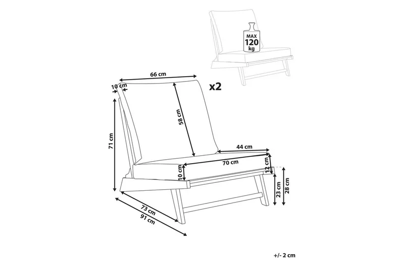 Hagestol sett med 2 Micciano - Hagemøbler & utemiljø - Stoler & Lenestoler - Utelenestoler