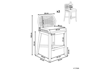 Hagestol sett med 2 Talamone - Hagemøbler & utemiljø - Stoler & Lenestoler - Barstoler utendørs