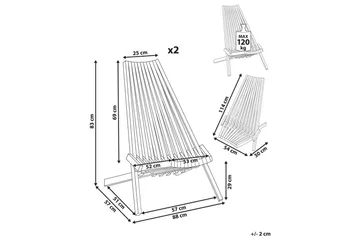 Hagestoler sett med 2 Bellano - Hagemøbler & utemiljø - Stoler & Lenestoler - Utelenestoler