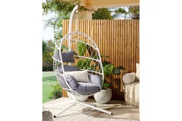 Hengestol Adria - Hvit, Grå - Hagemøbler & utemiljø - Stoler & Lenestoler - Hengestoler