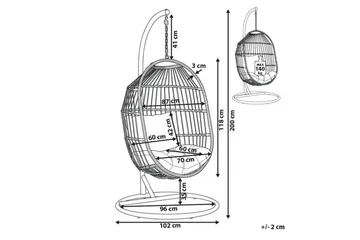 Hengestol Alba - Svart, Grå - Hagemøbler & utemiljø - Stoler & Lenestoler - Hengestoler