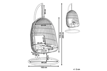 Hengestol Allera - Svart, Grå - Hagemøbler & utemiljø - Stoler & Lenestoler - Hengestoler