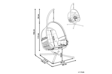 Hengestol Alviano - Lys grå - Hagemøbler & utemiljø - Stoler & Lenestoler - Hengestoler