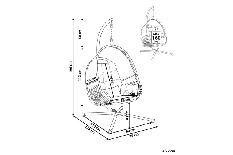 Hengestol Alviano - Mørk grå - Hagemøbler & utemiljø - Stoler & Lenestoler - Hengestoler