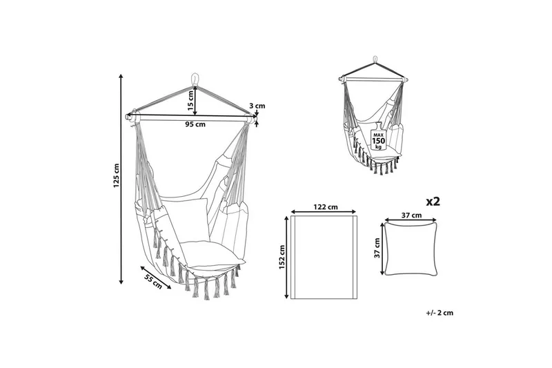 Hengestol Bonea - Lys grå - Hagemøbler & utemiljø - Stoler & Lenestoler - Hengestoler