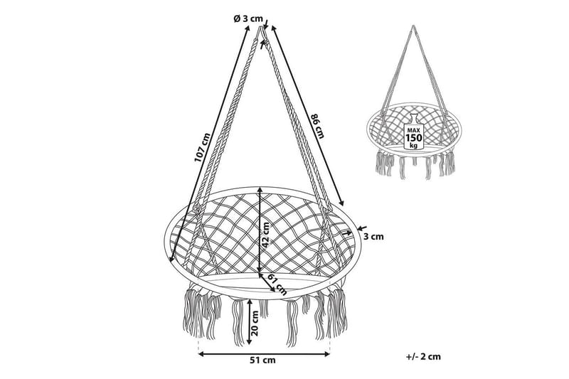 Hengestol Gabella - Svart - Hagemøbler & utemiljø - Stoler & Lenestoler - Hengestoler