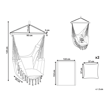 Hengestol utendørs Bonea Bomull - Rosa - Hagemøbler & utemiljø - Stoler & Lenestoler - Hengestoler