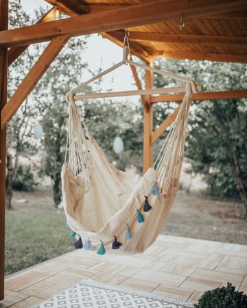 Hengestol utendørs Varena Bomull - Beige/Blå - Hagemøbler & utemiljø - Stoler & Lenestoler - Hengestoler