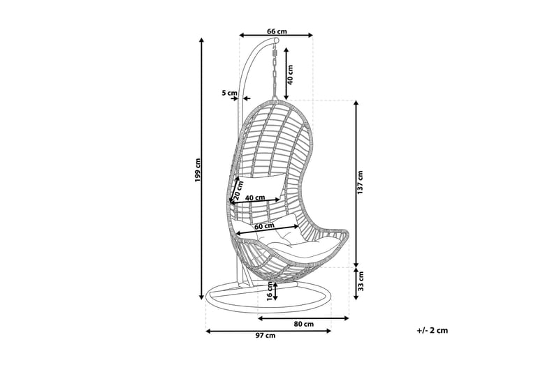 Appuna Hengestol med Stativ - Grå - Hagemøbler & utemiljø - Stoler & Lenestoler - Hengestoler