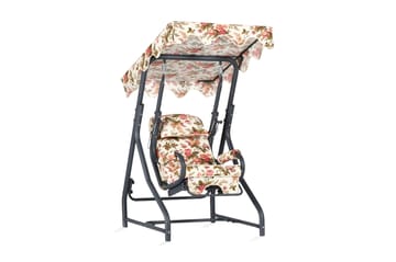 Casula Hengestol med Tak - Grå/Blomstrete - Hagemøbler & utemiljø - Stoler & Lenestoler - Hengestoler