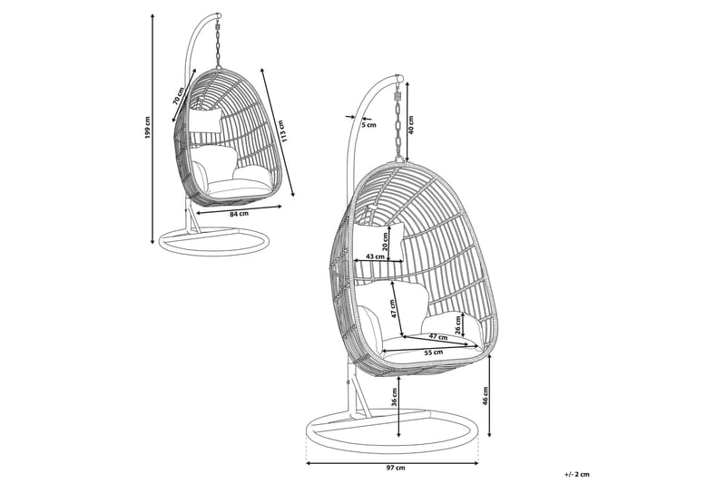 Hallstavik Hengestol med Stativ - Beige - Hagemøbler & utemiljø - Stoler & Lenestoler - Hengestoler