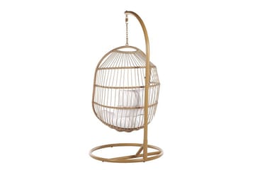 Hengestol med stativ kunstrotting beige ALBA - Tre / Natur - Hagemøbler & utemiljø - Stoler & Lenestoler - Hengestoler