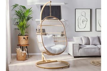 Hengestol med stativ kunstrotting beige ALBA - Tre / Natur - Hagemøbler & utemiljø - Stoler & Lenestoler - Hengestoler