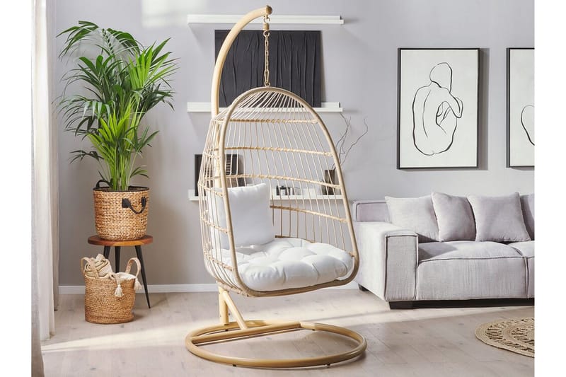 Hengestol med Stativ tau beige ALL - Tre / Natur - Hagemøbler & utemiljø - Stoler & Lenestoler - Hengestoler