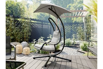 Hengestol Utendørs – Hengestol – Hengestol med stativ og tak for balkong og uteplass - Svart|Grå - Hagemøbler & utemiljø - Stoler & Lenestoler - Hengestoler