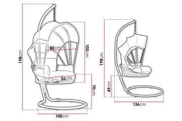 Hengestol Utendørs med stativ og tak – Hengestol – Hengestol - Svart - Hagemøbler & utemiljø - Stoler & Lenestoler - Hengestoler
